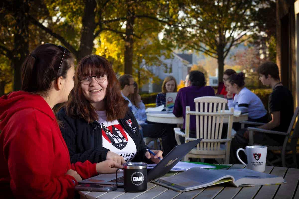 Conversation on the patio